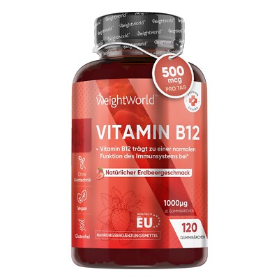 Vitamin B12 - 120 Gummibärchen - Stoffwechsel, Immunsystem, Erschöpfung - Vegan