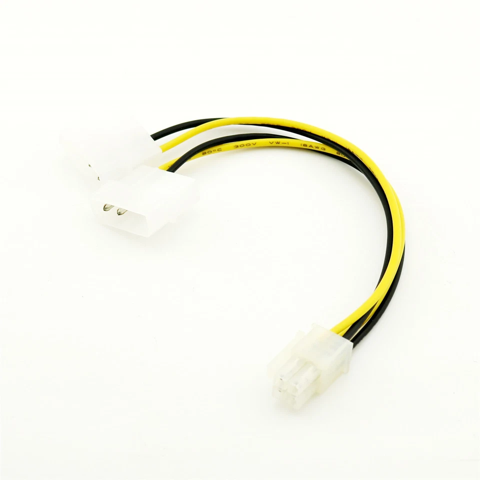 100x ATX 4 Pin EPS to 2 x 4Pin Molex Male Motherboard Power Supply Adapter Cable - Image 2 of 4