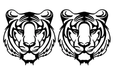 Tiger Head Silhouette Black Vinyl Decal Car Windows Laptop Notebook