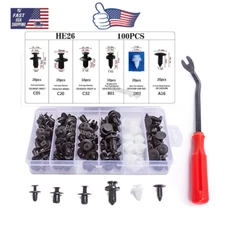 100x Auto Clips Car Truck Push Retainers Pin Rivet Trim Clip Panel Fasteners Kit