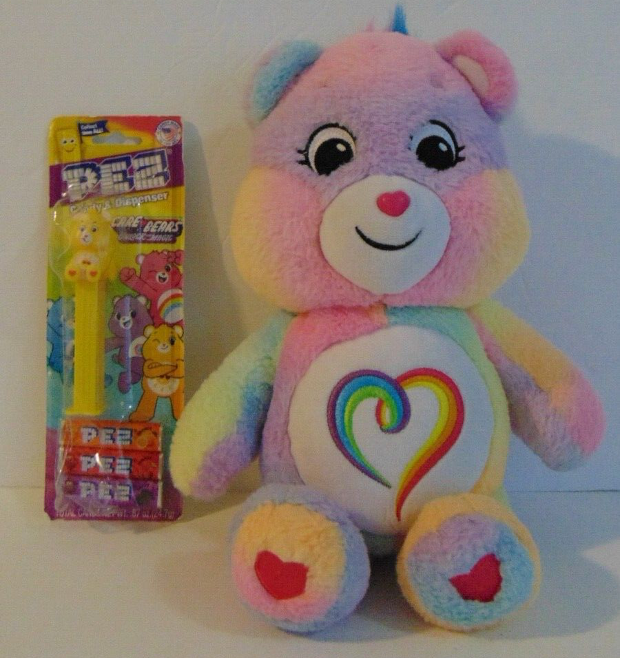 Care Bears Togetherness Rainbow Heart Plush Bear with Pez Dispenser 2021