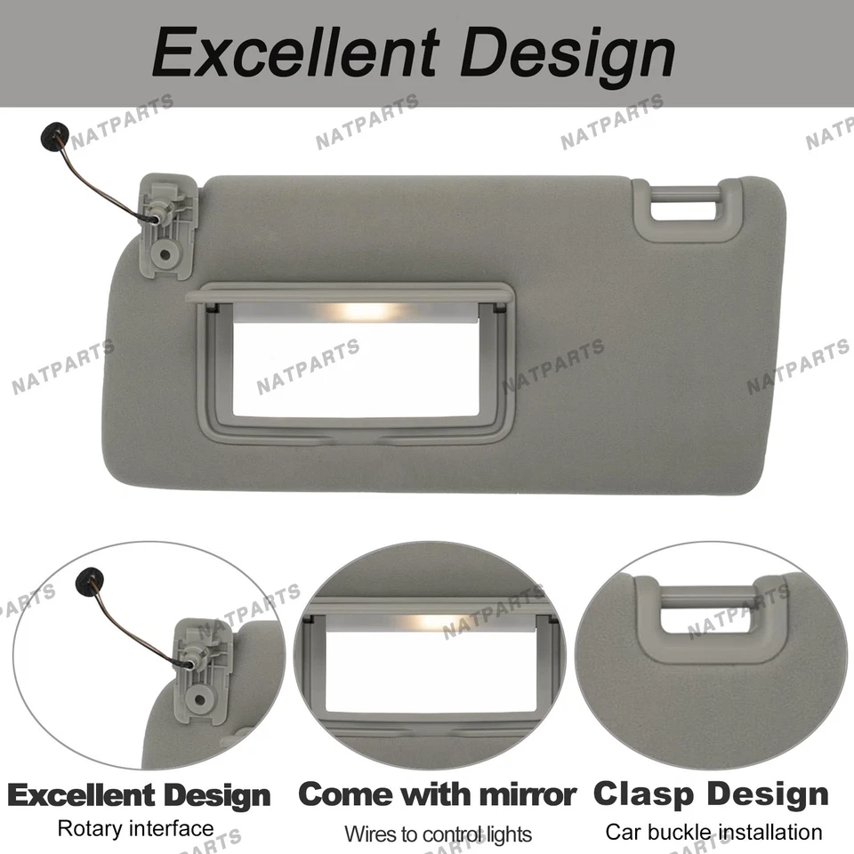 Left Driver Side Sun Visor for Nissan 05-21 Frontier 05-15 Xterra 96401- EA002 - Image 3 of 4