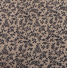 Brown  Black Floral Vine Cotton Fabric 1/2 yard x 41" Quilting Crafts