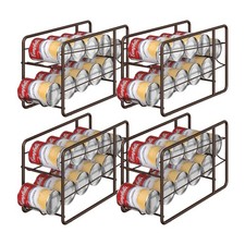 MOOACE 4 Pack Can Organizer for Pantry, Stackable Soda 4 Pack, Bronze