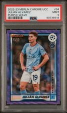 JULIAN ALVAREZ 2022 TOPPS MERLIN PURPLE WAVE REFRACTOR RC #D 11/15 PSA 9 POP 3