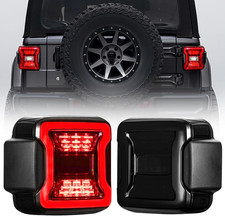 DOT Approved Smoked Lens LED Tail Lights Compatible with Jeep Wrangler JL 2018-2