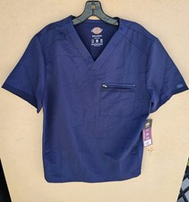 Dickies Men's Balance V-Neck Scrub Top Navy Size M NWT