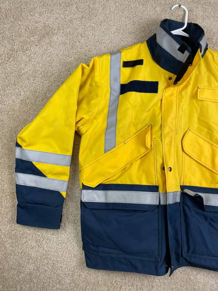 American Career Apparel The Responder Jacket Mens Large Full Zip Black Yellow - Image 4 of 4