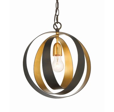 Crystorama Lighting Group 580 Bronze/Gold Luna Single Light 12''W Pendant