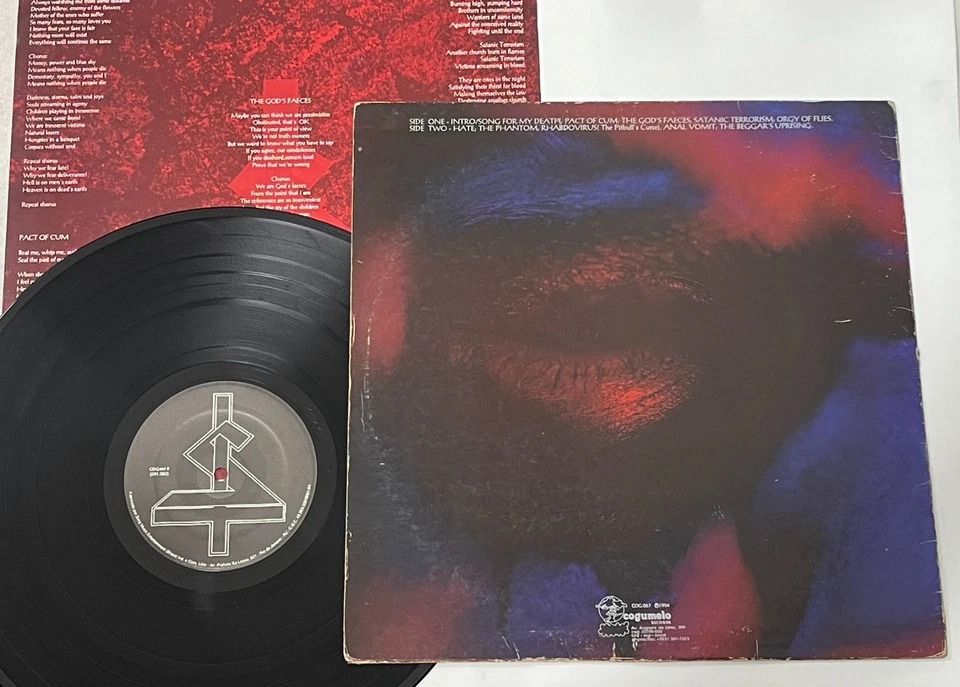 Sarcofago - Hate BRAZIL 1st press Lp 1994 Cogumelo COG.067 - Imagem 2 de 3