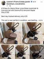 New Silver Cross Breez Travel System In Maple Pushchair & Carrycot Set