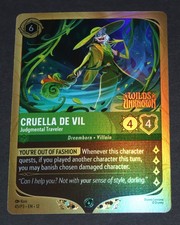 CRUELLA DE VIL - Disney Lorcana Wilds Unknown STAMPED PROMO Foil 45-P3
