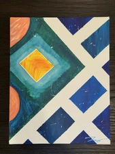 Abstract Original Acrylic On Canvas Board Painting 8x10