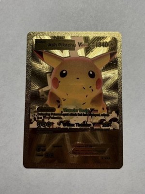 Ash Pikachu VMax Gold Foil Custom Fan Art Card Thunder Body NM/M