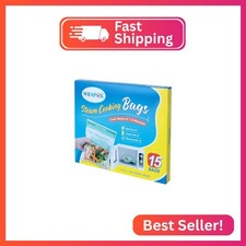 WRAPOK Microwave Steamer Bags 15 Pack Zip Steam Vegetable Cooking Bag for Potato