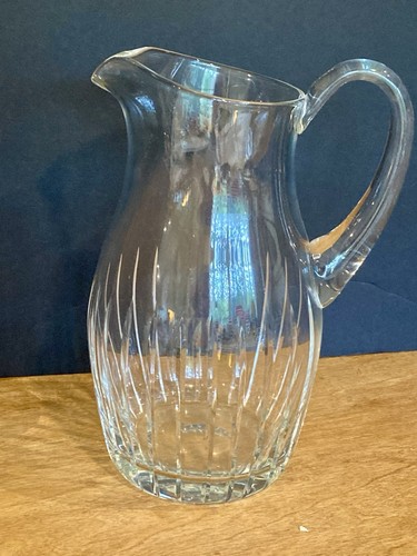 Block Crystal RHAPSODY Pitcher 10" Vertical Cuts On Blown Glass From Poland - Picture 3 of 5