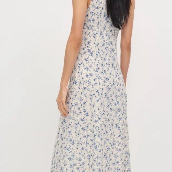 reformation ceara plunge neck midi dress US
