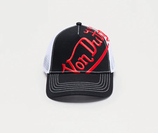 Authentic Licensed Von Dutch Tilted Logo Trucker Snapback Hat Cap Black  Red