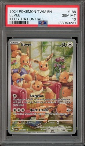 Pokemon Eevee Twilight Masquerade Illustration Rare #188 PSA 10 Gem Mint