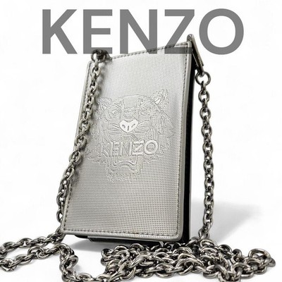 Kenzo Smartphone Shoulder Bag Genuine Leather Chain Crossbody