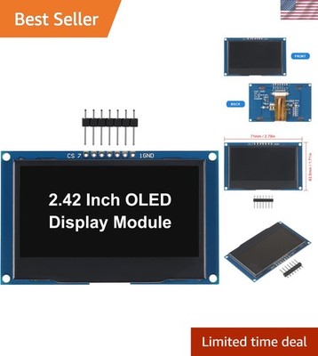 2.4'' 2.42 inch 128x64 OLED LCD Display Module 7 Pin SPI/IIC I2C Serial Interf...