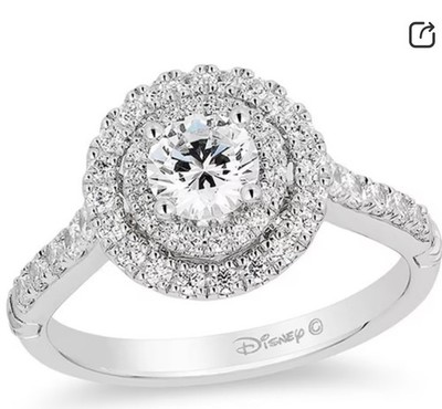 Enchanted Disney Fine Jewelry PRINCESS CROWN Diamond Engagement Ring size 7
