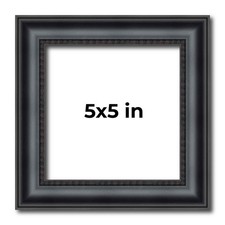 Square Linear Black Picture Frame - UV Acrylic, Backing, Hanging Hardware