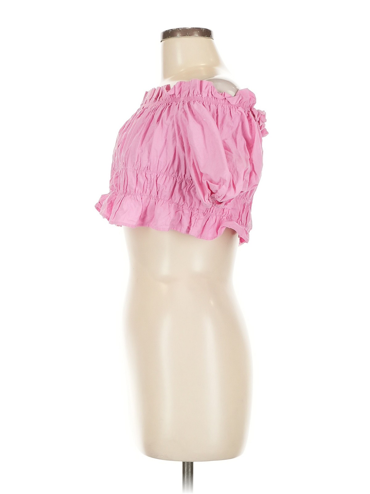 Zara Women Pink Short Sleeve Blouse M thumbnail 4