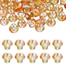 40 Pcs Mushroom Glass Beads 14mm Craft Beads for Jewelry DIY, Orange/Yellow