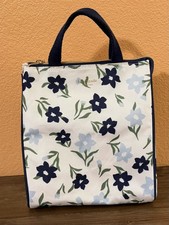 Kate Spade Navy Flowers Insulated Lunch Tote Bag~ Zipper Closure~ Gift~ NWT
