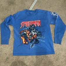Vintage 2002 kids Blue Long Sleeve Spider-Man T Shirt Spider Man Venom.SzS