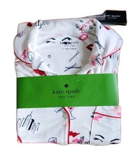 NWT Kate Spade NY White with Love Long 2 Piece Pajama Set Size Small