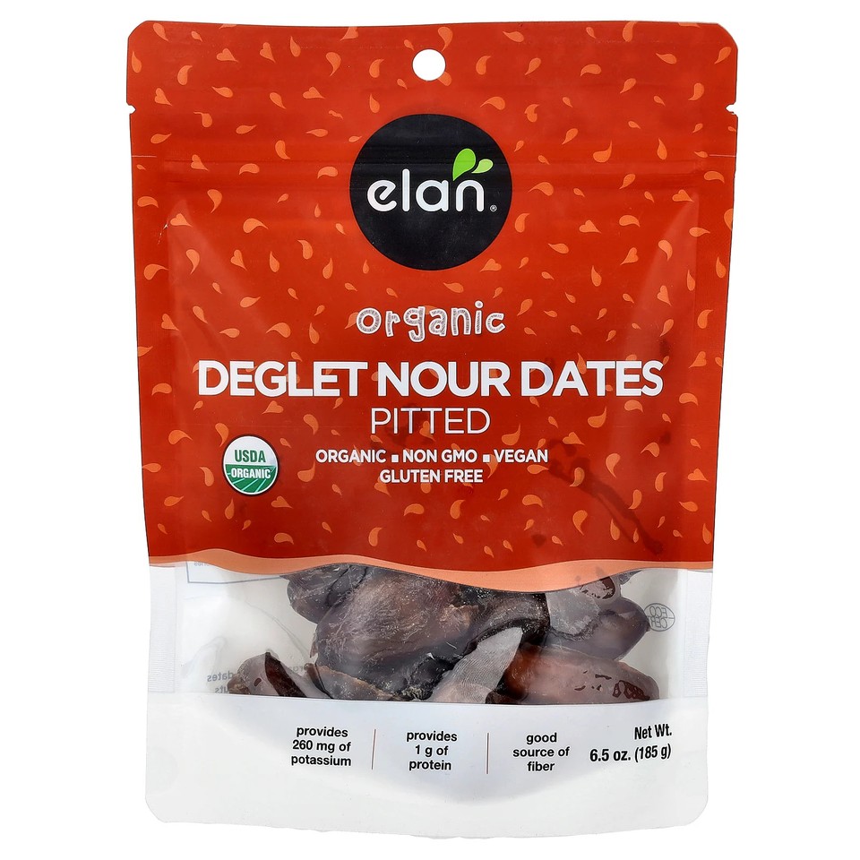 Organic Deglet Nour Dates, Pitted, 6.5 oz (185 g)