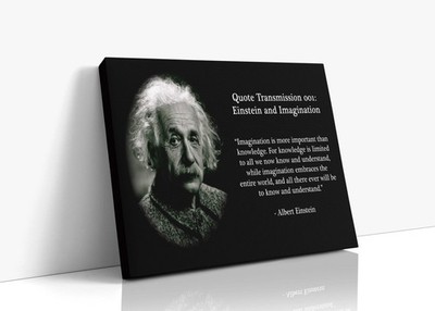 Classic Quote Canvas - Albert Einstein - Imagination more important