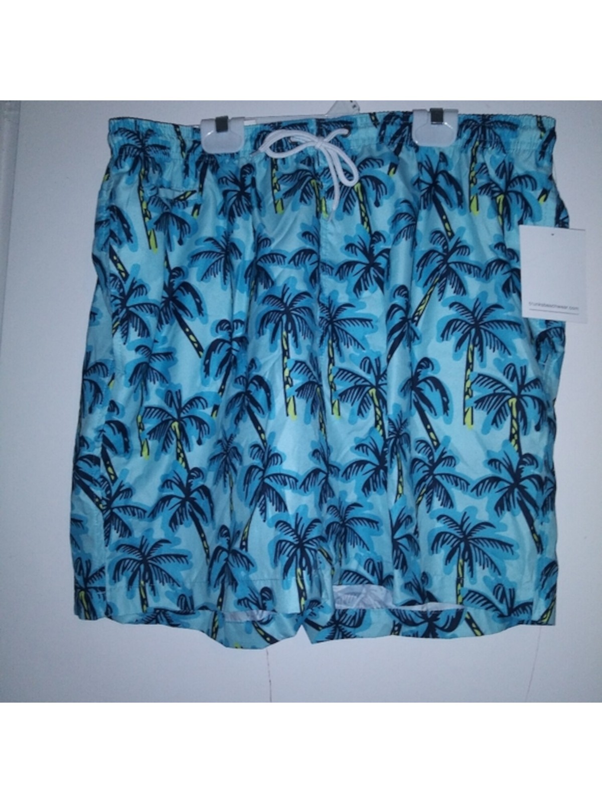 ПЛАВКИ Мужские шорты свободного покроя с принтом и подкладкой на шнурках цвета морской волны XL