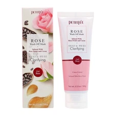 Petitfee Rose Wash Off Mask with Antioxidants, Vitamins, and Rose  3.52 oz