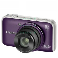 Canon PowerShot SX220 HS Digital Camera 12.1MP 14x Optical Zoom Purple Tested