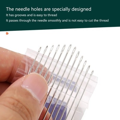 Sewing Needle Enlarged Thread Hole Alloy for Detail Hand Embroidery