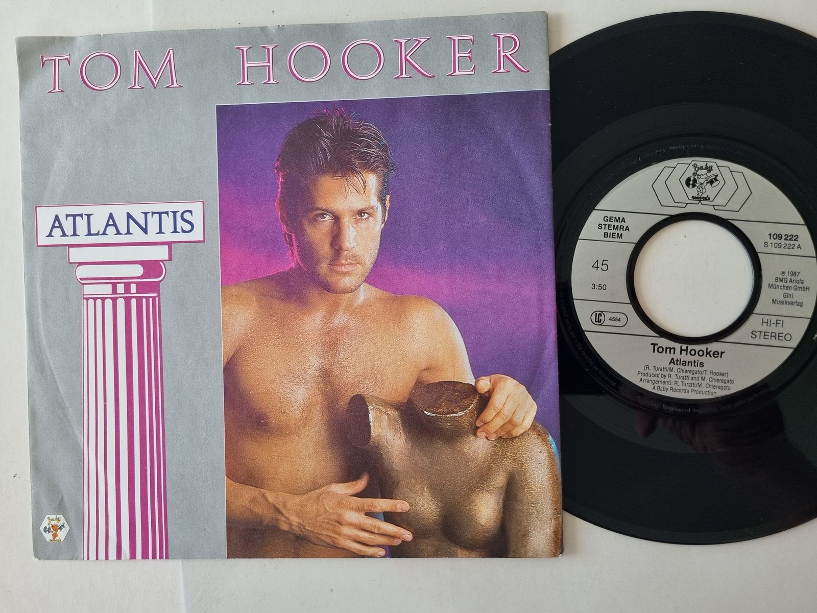 Tom Hooker - Atlantis 7'' Vinyl Germany ITALO DISCO