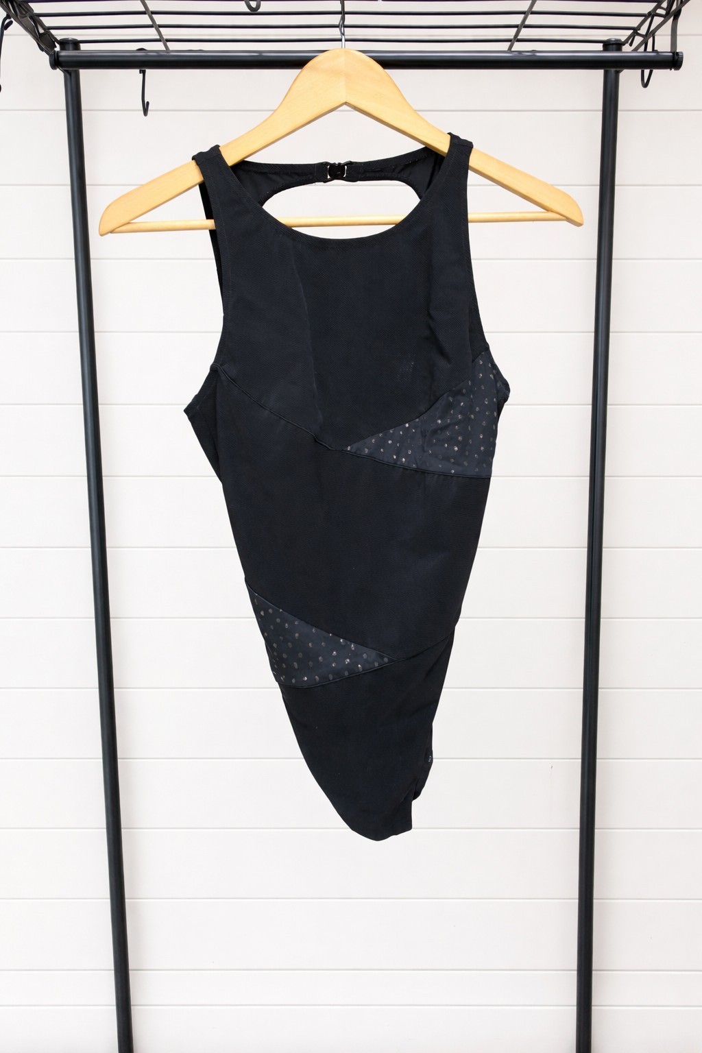 Diva by Rachel Pappo One Piece Halter Swimsuit  Black M