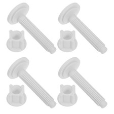 4 Pcs Toilet Fixing Screws Plastic Bolts with Nuts and Washers Parts