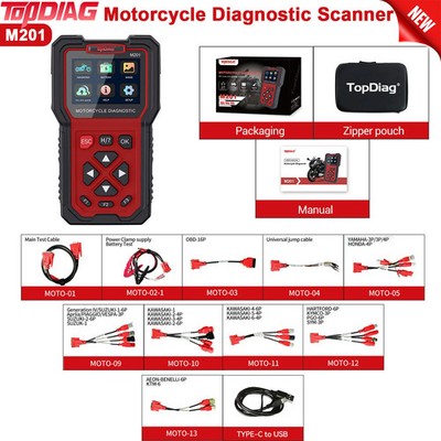 TopDiag OBD2-Motorrad-Scanner Diagnosescan-Tool WLAN-Upgrade für BMW Yamaha KTM