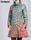 Stunning Women's Desigual Geometric Multicoloured Coat Size 46 (Aus 14/16) 