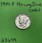 1944-P Mercury Dime 10c ChAU Choice About Uncirculated Coin  90% Silver