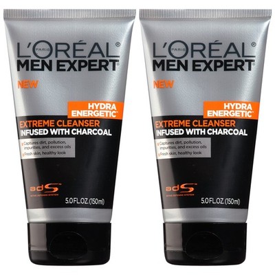 Men Expert Hydra Energetic Daily Facial Cleanser with Charcoal, 2 ct.