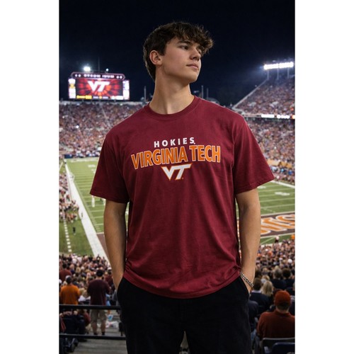 Virginia Tech Hokies T Shirt Mens XL Captivating Maroon VT College Football