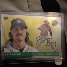 Topps 2025 Topps Heritage Bryan King Houston Astros Rookie Auto Card #208. rookie card picture