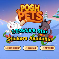 POSH PETS MONO-POLY GO Stickers CHEAPEST All Stickers Avaiable 1 -6 FAST