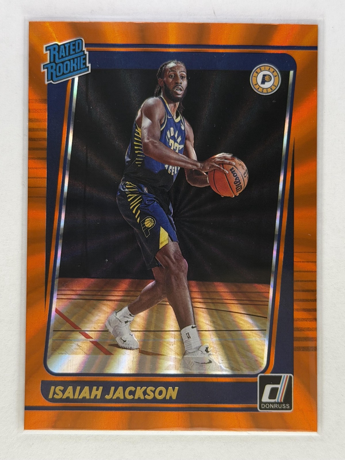 2021-22 Donruss Holo Orange Laser #217 Isaiah Jackson Rookie Indiana Pacers