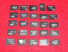 LOT of 25 Used 256MB TF SD  Cards Flash Memory- Untested - Various Brands